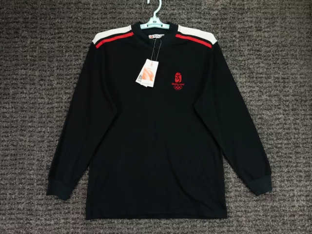Beijing 2008 Olympics Shirt Mens XL (Large Fit) Black 1/4 Zip Long Sleeve NWT