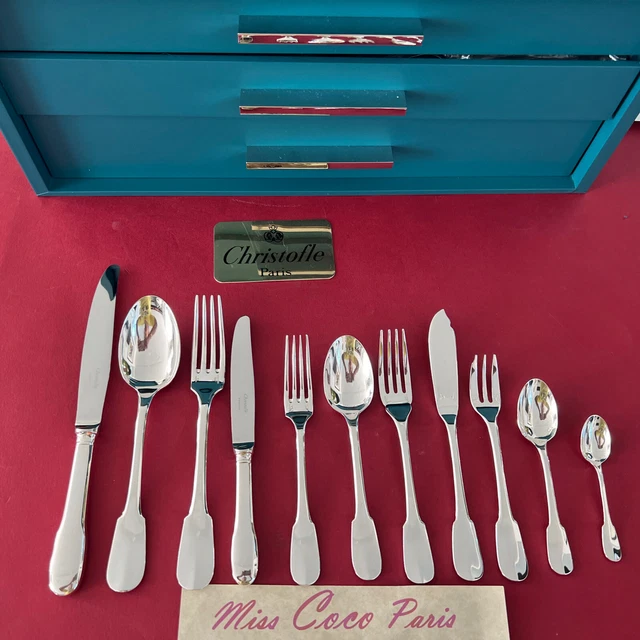 Ménagère Francois Frionnet Métal argenté 7 x 12 pièces + Louche Très bon état