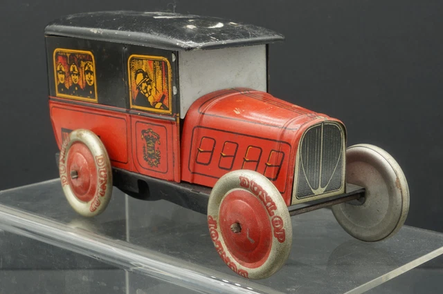 JOUET ANCIEN VOITURE camion pompiers échelle TOLE TIN TOY friction joustra Tonka EUR 12,99