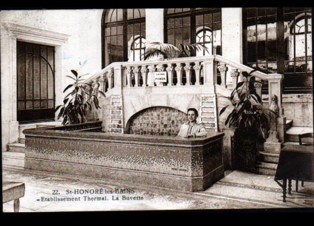 SAINT-HONORE-LES-BAINS (58) WELCOME À LA BUVETTE / ETS THERMAL in 1930