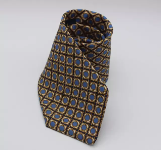 Brooks Brothers Makers men's hand made geometric print silk tie made in USA