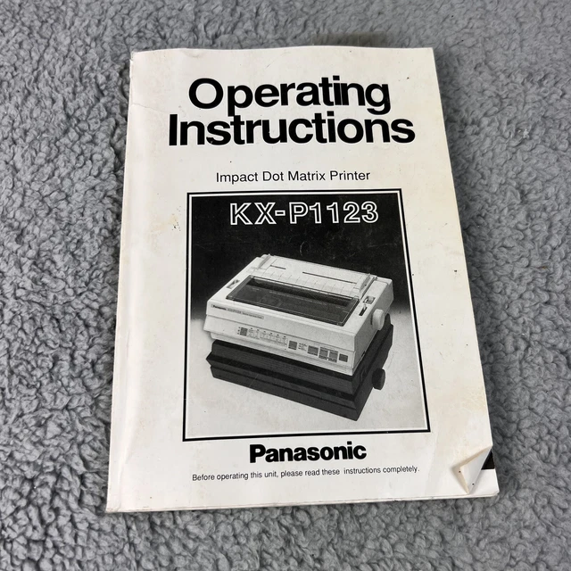 Panasonic KX-P1123 Impact Dot Matrix Printer Operating Instructions