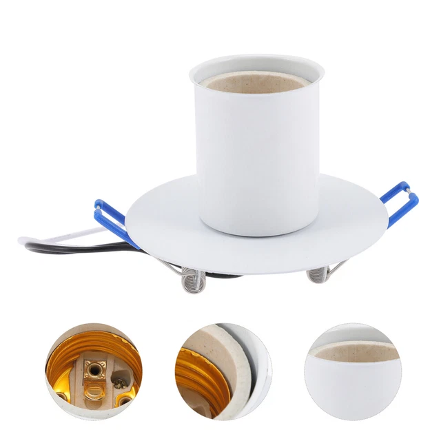 Portalampada da soffitto bianco metallo presa luce su adattatore spina