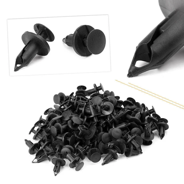 100pcs 8mm Car Bumper Fender Retainer Push Pin Clip Rivet Fasteners Car Plastic