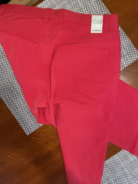 ALBERTO Golf Pants Red Modern Fit PRO 3x Dry Cooler Size 50