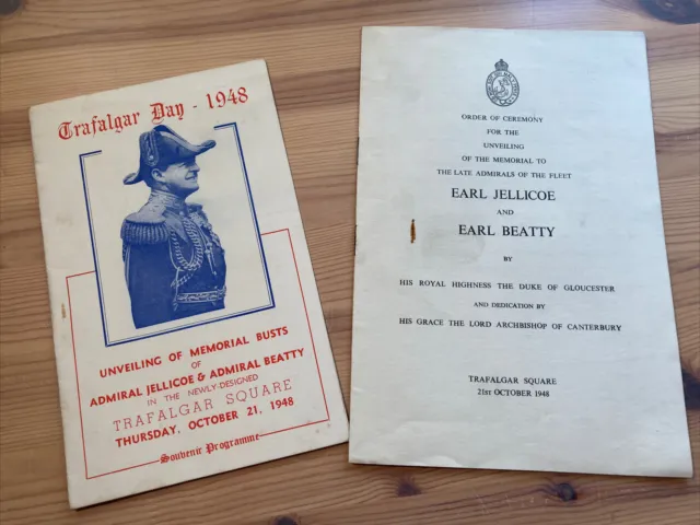 1948 Programme & Order Of Ceremony Trafalgar Day - Jellicoe & Beatty Busts