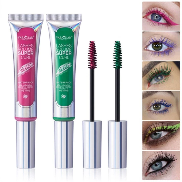 Fibra de seda pestañas rímel pestañas rizos rímel colorido extensión