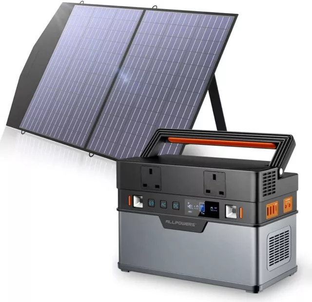 ALLPOWERS 606Wh/700W Solar Generator Power Sation With 100W Foldable Solar Panel