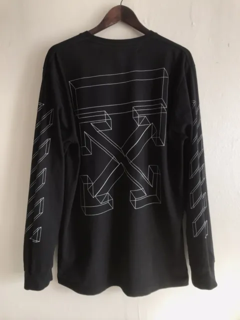 OFF-WHITE 3D Marker Line L/S Diagonal T-shirt Arrow Logo Print Long Sleeve Tee X