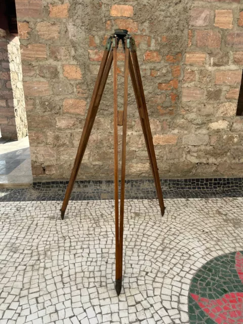 Rare Old Vintage Wood & Metal Engineering Surveyors Tripod Tool Multipurpose Use