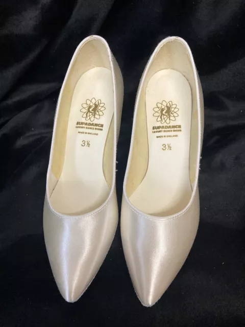 Ladies Ballroom Dance Shoes White Satin Supadance 1003 Size UK 3.5 rrp £130! NEW