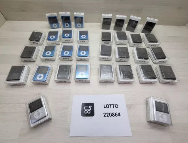 Lotto Stock materiale elettronico 32 Lettori Mp3 Mp4 Player Rivendita Fiera Mix