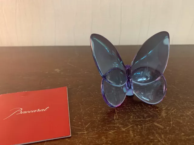 1 Mariposa Azul Violet De Cristal De Baccarat