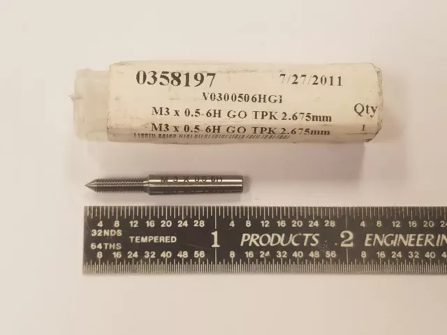 Unbranded M3 x 0.5 6H GO TPK 2.675mm Miniature Drill Extension #8B-C0074