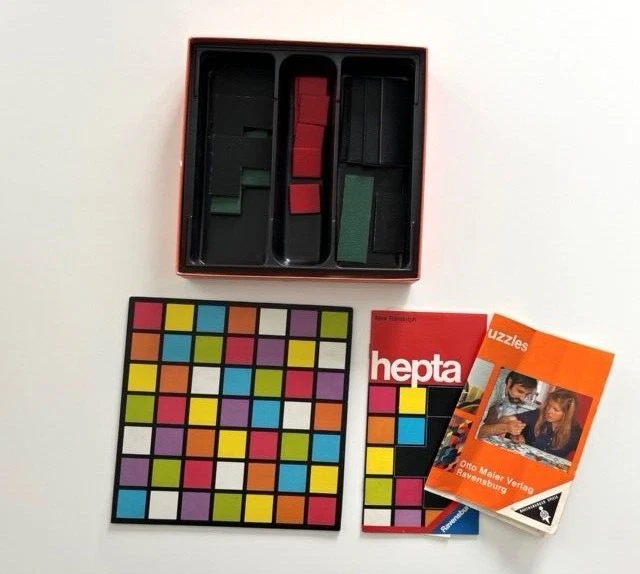 Hepta von Ravensburger Brettspiel 1974 Vintage vollständig guter Zustand