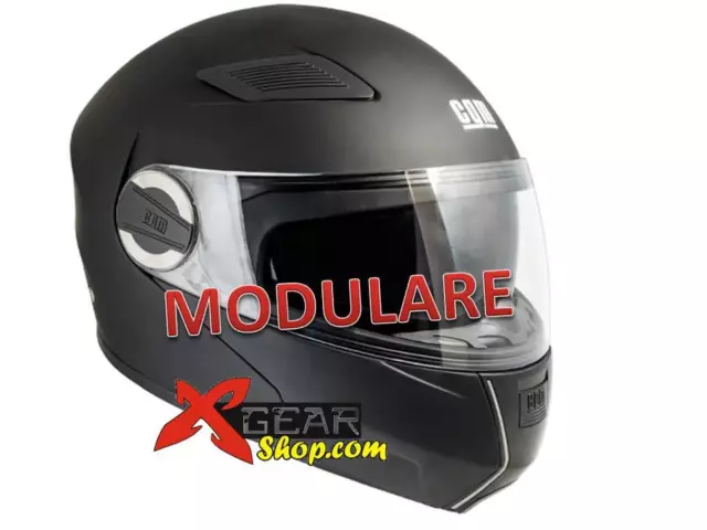 Casco Modulare Moto Marca Cgm Tg L Modello 505 Nero Gommato Visiera Interna Nera