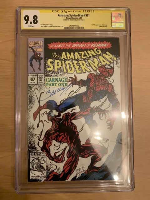 Amazing Spider-Man #361 & #362 CGC 9.8 SS Mark Bagley Venom Custom