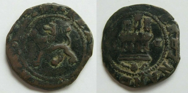 Monarchs Catholics, 2 Maravedi Of Basin. 0.16oz/0 15/16in