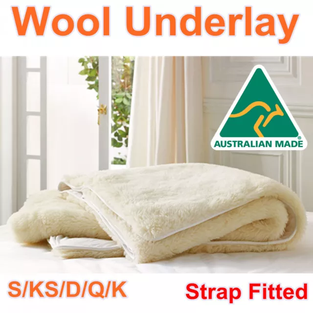 Aus Made Luxury 100% Pure Wool Woolen Underlay/Underblanket-ALL SIZE AVAILABLE