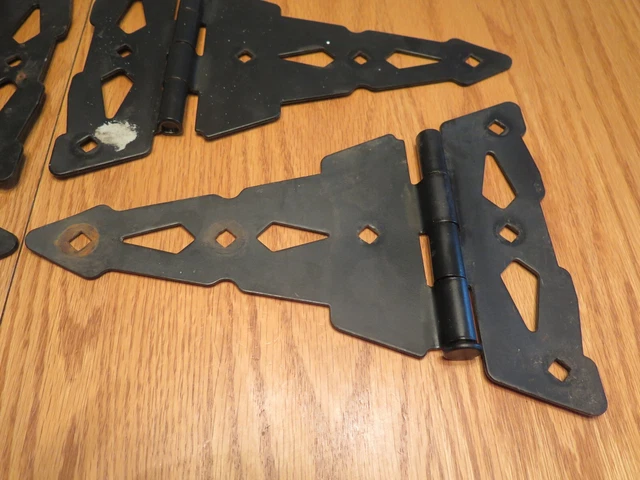 T Strap Barn Door Gate Shed Hinges 10.5" x 7.75" Set of Four Salvage Vintage 6