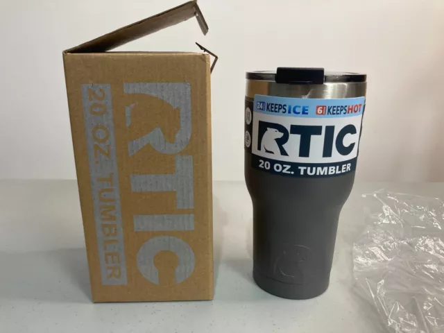 RTIC 20 oz Graphite Tumbler Hot Cold Double Wall Vacuum Insulated 20oz New