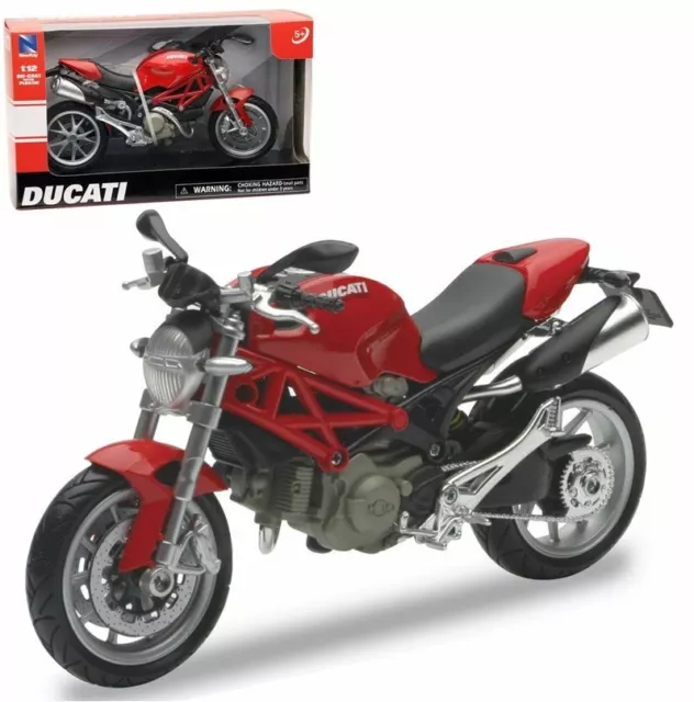 Neuf Newray Rouge Ducati Monster 1100 Echelle 1:12 Moulé Moto 09685 - 9685
