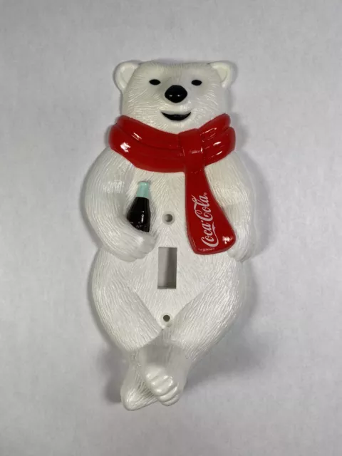 1994 Coca Cola Polar Bear Light Switch Plate Holiday Decor Vintage