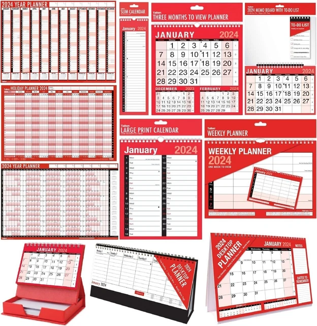 2024 OFFICE WALL Calendar Large Month to View Planner, Easy View Slim