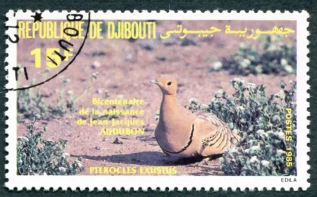 DJIBOUTI 1985 15f SG942 used NG John J. Audubon Birth Bicentenary ##W30