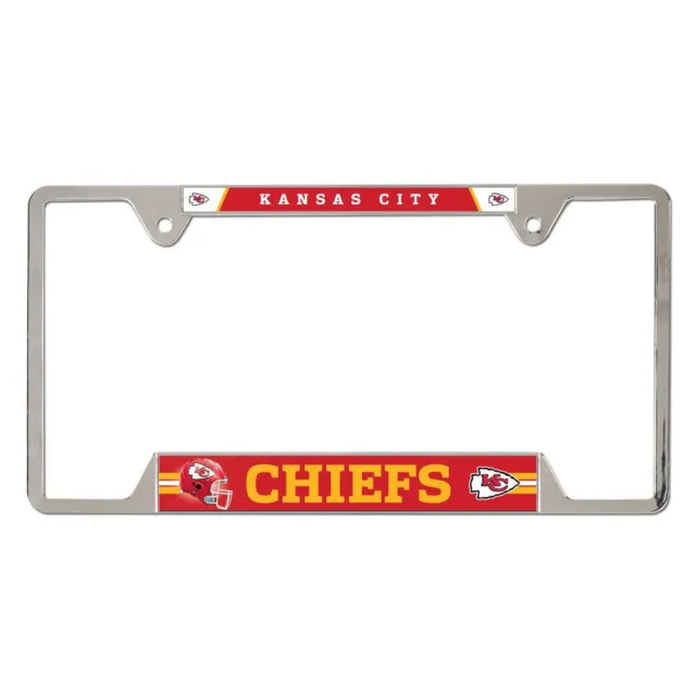 Brand New NFL Kansas City Chiefs  Full Size Chrome Plated License Plate Frame