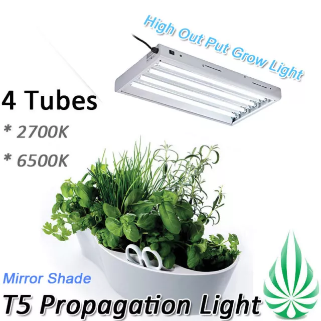 Hydroponics T5 2 Ft Propagation Seedling Cutting Grow Light 4x24W 2700K or 6500K