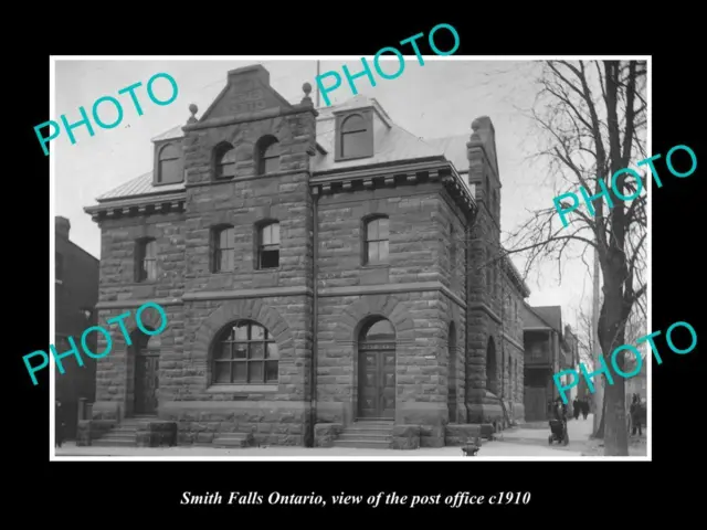 OLD 8x6 HISTORIC PHOTO OF SMITH FALLS ONTARIO CANADA THE POST OFFICE 1910
