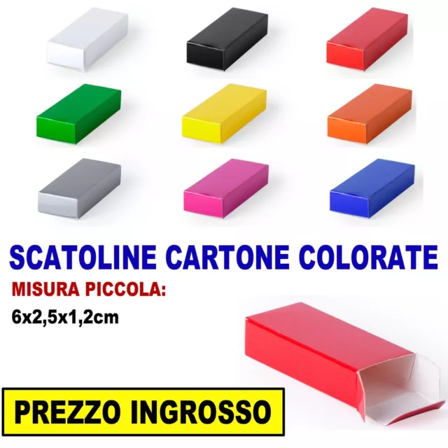 10/20/30/50/100/200 Scatole Scatoline Cartone Rosso Fucsia Giallo Verde Regalo