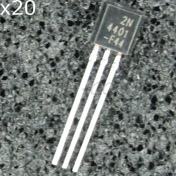 2N4401 Transistor NPN 40V 600mA TO-92 Fairchild RoHS (Lot de 20)