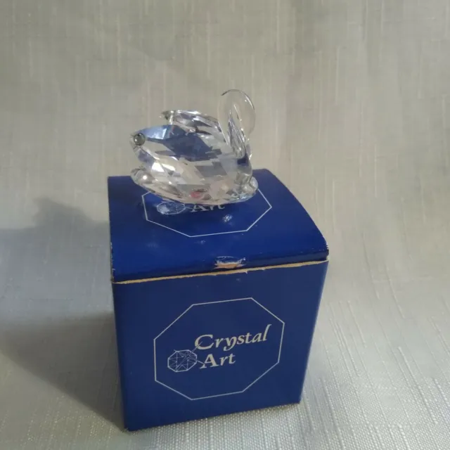 Crystal Art Giftware Glass Swan 4x3cms - Used Condition Boxed Glass Animal