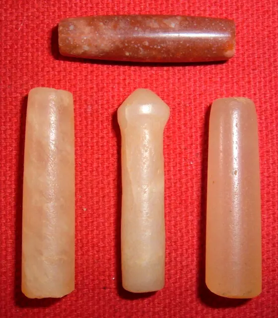 (4) Sahara Neolithic Quartz Plugs Labrets (1"-1. 25") Ancient African Artifacts