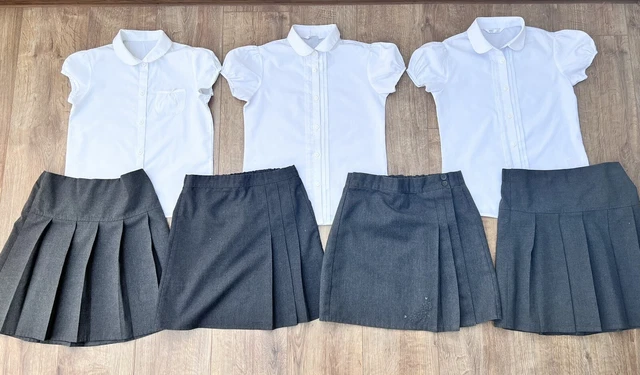 7x pacchetto uniforme scolastica età 9-10 anni gonna, camicetta M&S, Matalan Bhs George