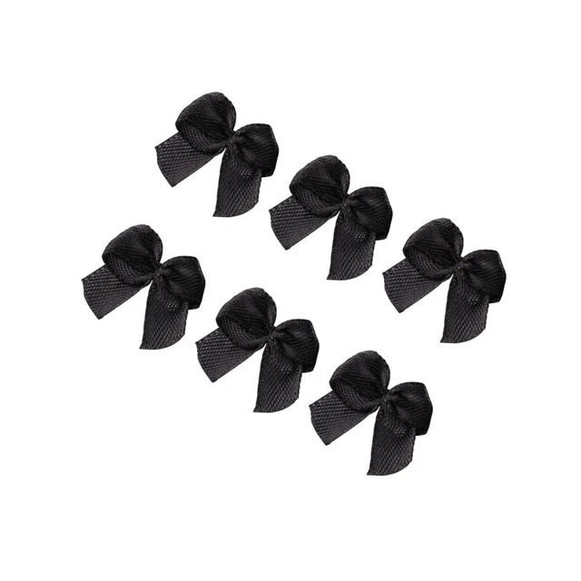 100 Pcs Decorations Attach Black Bows Girl Hair Bows Applique 10