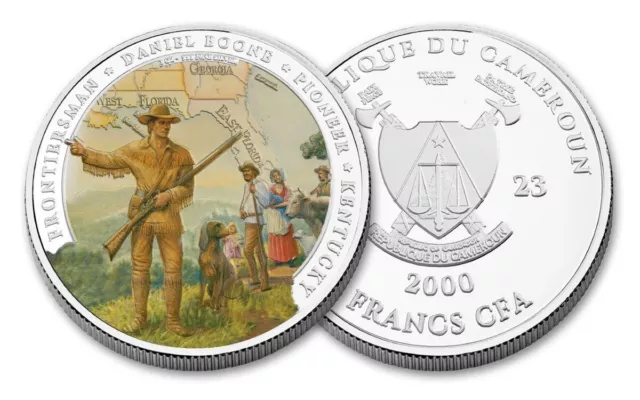 2023 Cameroon Daniel Boone 1 oz Silver Coin with low mintage of only 999