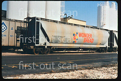 R DUPLICATE SLIDE - Wonder Bread NAHX 550315 Cyl Covered Hopper Car 1986