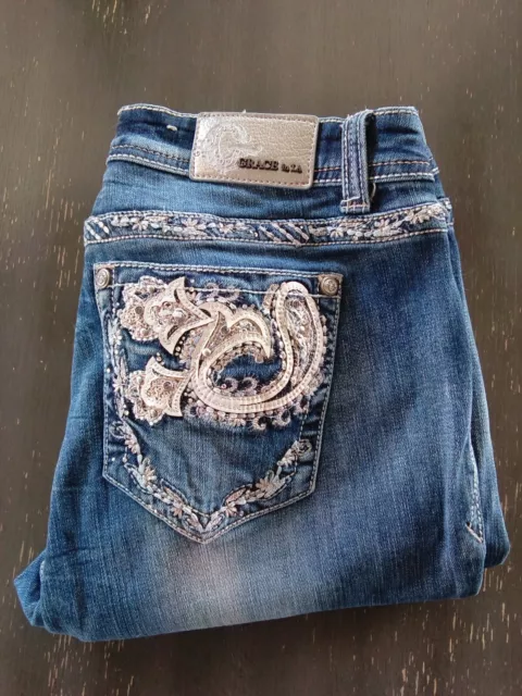 GRACE IN LA Women's Jeans Size 34 Embellished Bejeweled $24.99 - PicClick