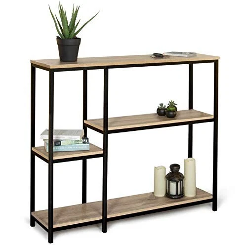 Etagère 3 Niveaux HOMCOM En Bois Effet Et Métal - 40x20x34,5 Cm Blanc - Pour Bureau, Cuisine, Rangement