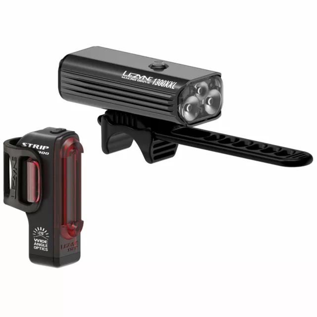 Lezyne Macro Drive 1300XXL Strip Pro Light Bike/Fahrrad Set