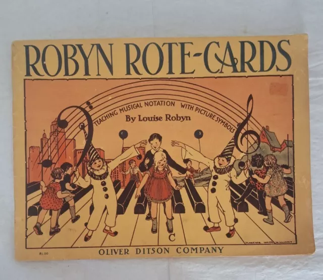 1935 Robyn Rote Cards, Louise Robyn, gráficos musicales, libro de música ilustrada