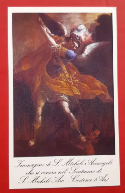 Santino San Michele Arcangelo Holy Card Venerato nel Santuario di Cortona AR