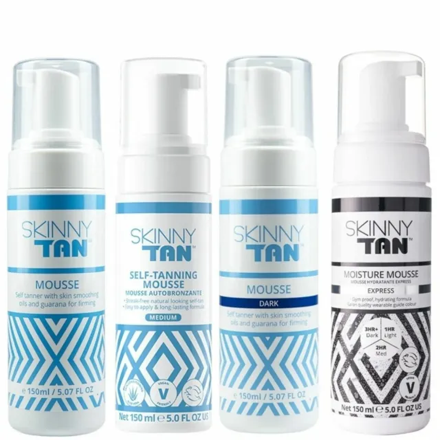 Skinny Tan Medium, Dark Or Moisture Mousse 150ml Each Brand New Pick Your Now