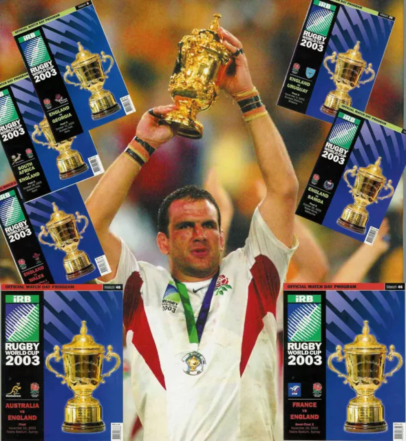 2003 England Rugby World Cup Original Programmes All Matches Including Final