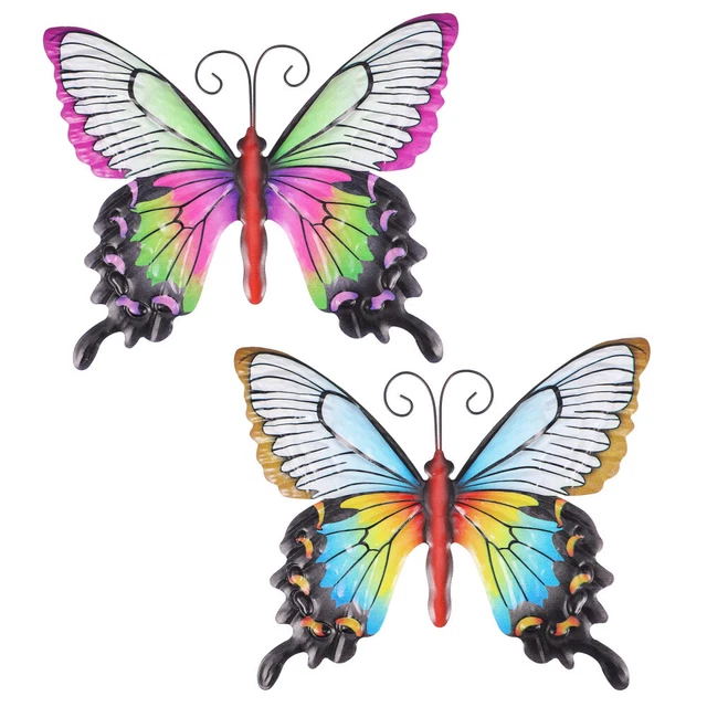 2 Pcs Dekorative Ornamente Hausschmuck Gartendekoration Metalldekor Wandbehang