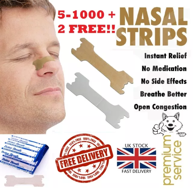 5 -1000 Nasal Nose Sleep strips better breathe Stop Snoring Breath Easier Uk p&p