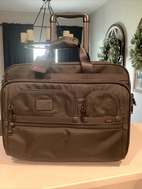 Tumi CLEAN Alpha Deluxe Wheeled Expandable Brief Black Ballistic Nylon 26127DH